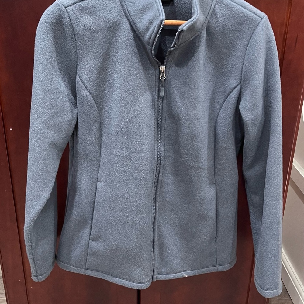 Gray Zip-Up Fleece Jacket